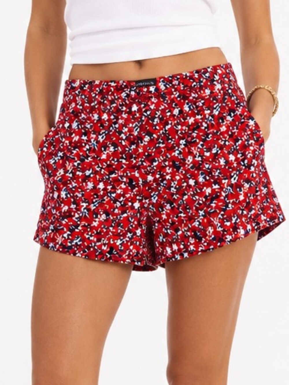 Banana Republic Floral Shorts Women’s Size 4 Red Navy White Summer Casual Chino